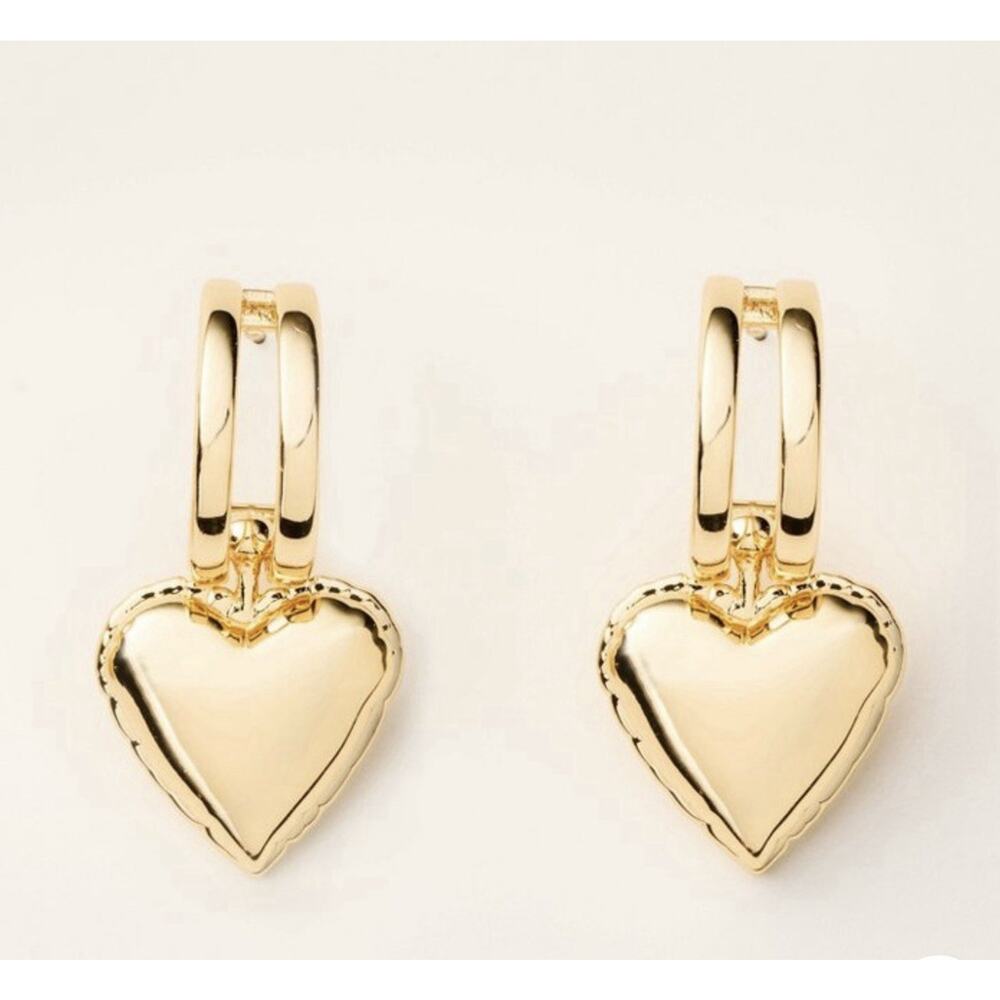 Kate Spade New York x Target Mylar Balloon Heart Drop Earrings Gold Tone